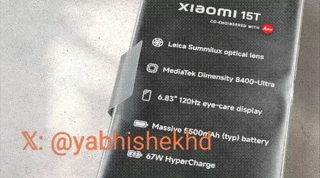 На «підпільній» фотографії Xiaomi 15T видно основні технічні характеристики новинки