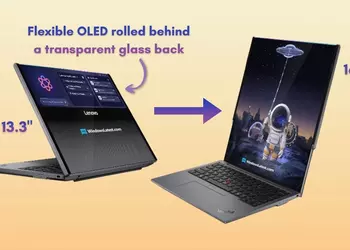 Lenovo готовит экспериментальный ноутбук Lenovo Legion Pro Rollable, экран которого разворачивается вертикально и “перетекает” на крышку