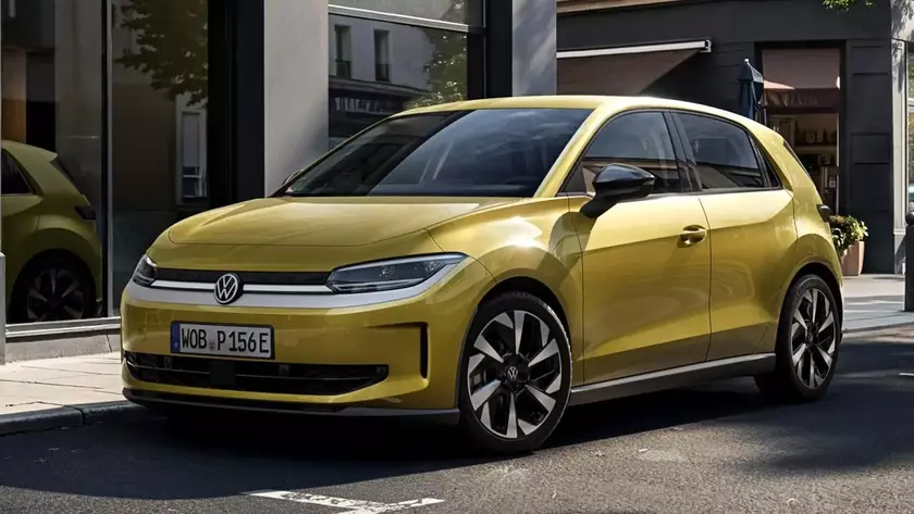 Желтый хэтчбек Volkswagen ID. Polo в базовой комплектации