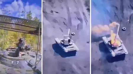 A $500 Ukrainian FPV drone made a neat landing inside a T-72B and burned a Russian tank