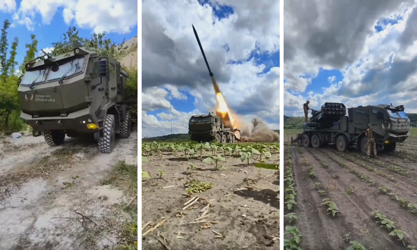 Украинские военные показали качественное видео применения РСЗО «Буревій» на базе Tatra T815-7