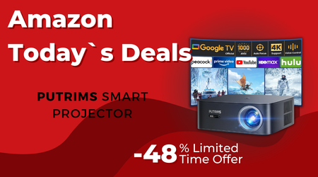 PUTRIMS Smart Projector with Google TV – Save $240 Today!