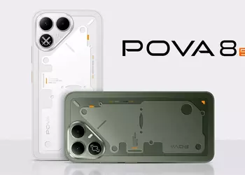 Tecno представил Pova 8 5G с батареей на 8000 мА·ч и мини-экраном на блоке камеры