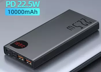 На AliExpress можно купить аккумулятор Baseus на 10000 мАч с 5 портами USB и поддержкой зарядки на 22.5 Вт за $17