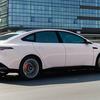 Side view of the Nissan N7 electric sedan