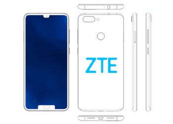 ZTE запатентовала смартфон сразу с двумя вырезами