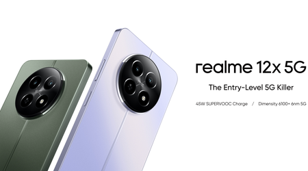 realme 12x 5G c LCD-дисплеєм на 120 Гц, чипом Dimensity 6100+, захистом IP54 і зарядкою на 45 Вт дебютував за межами Китаю