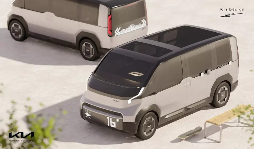 Тизерное изображение электрического фургона Kia PV7