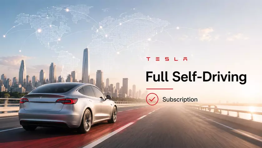 Экран системы Full Self-Driving Tesla