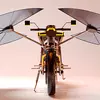 Preview SOLARIS motorcycle with photovoltaic wings at stop