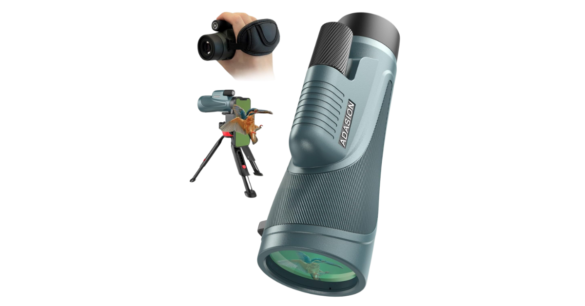 Adasion 12x56 monoculaire avec adaptateur pour smartphone