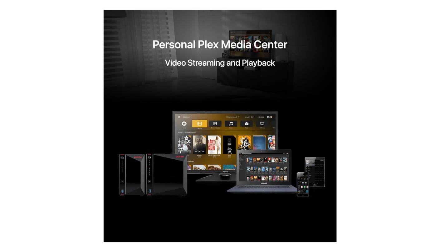 ASUSTOR Nimbustor 4 Gen2 AS5404T NAS device for Plex streaming