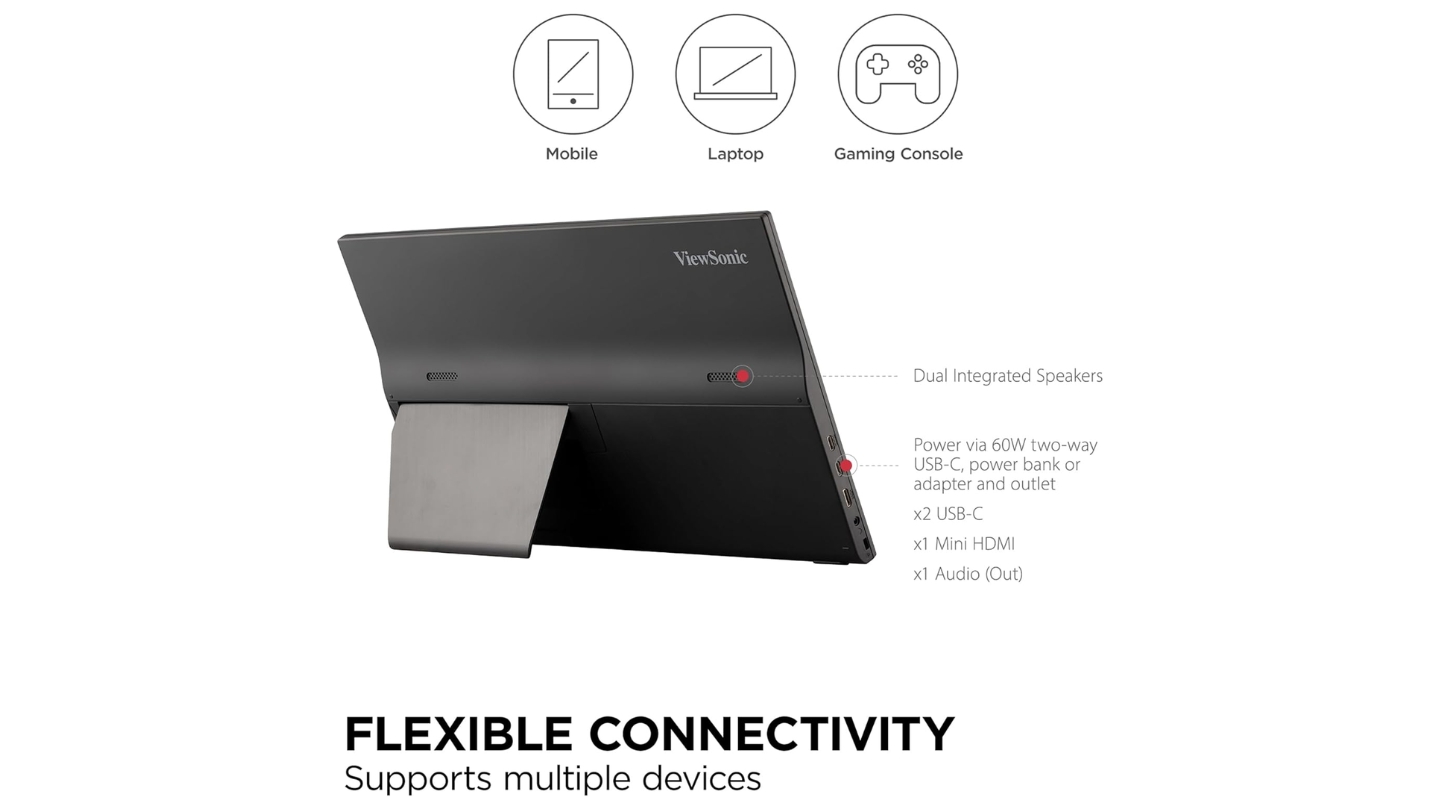 Écran portable ViewSonic VA1655 pour le travail