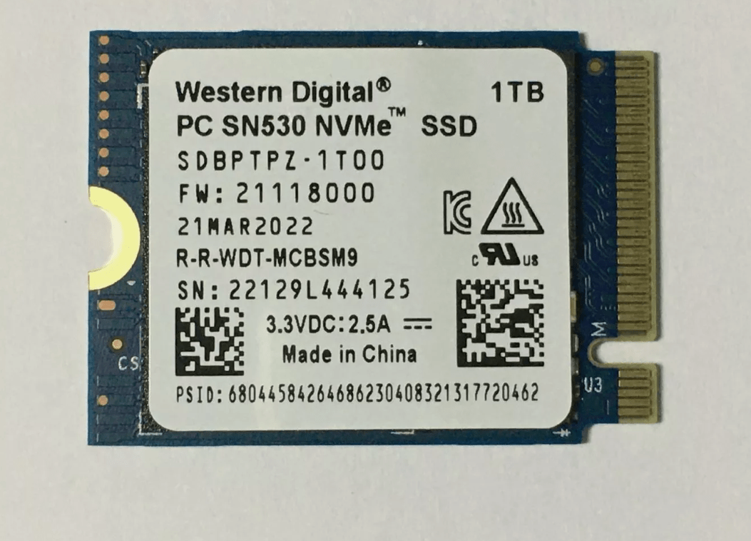 Western Digital SN530 extension steam deck