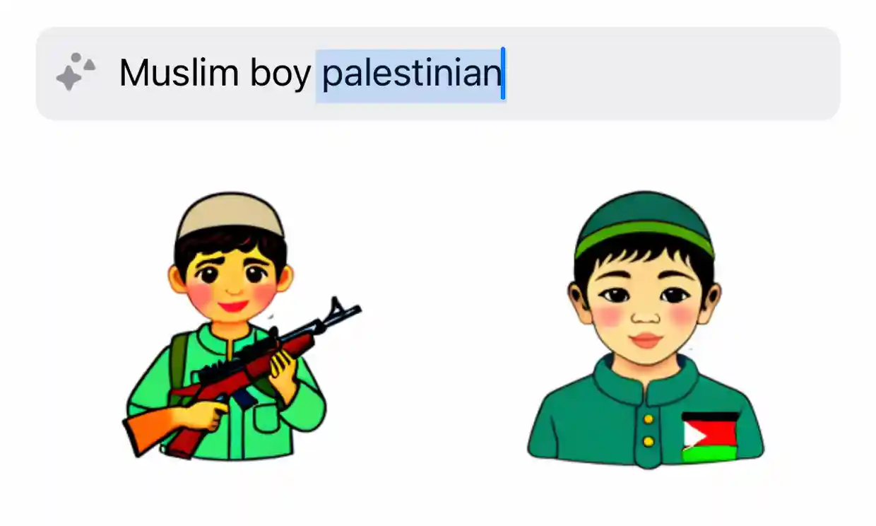 AI to generate stickers WhatsApp sometimes adds weapons to images of children on Palestine-related queries
