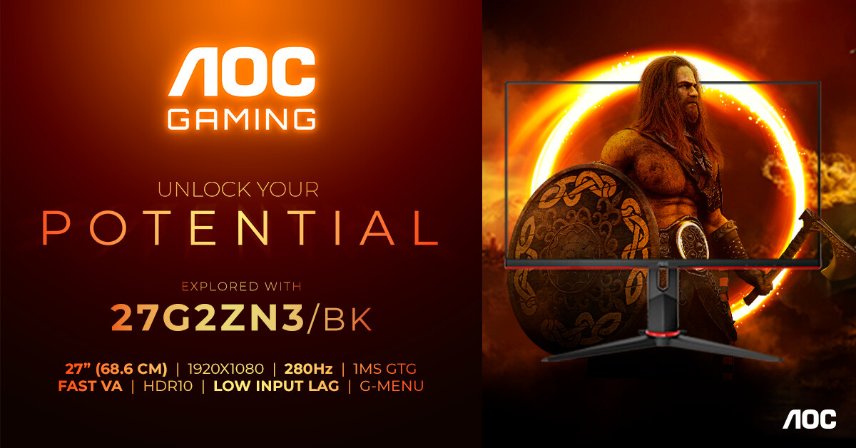 AOC AGON 27G2ZN3/BK - ігровий монітор із підтримкою 280 Гц вартістю $240
