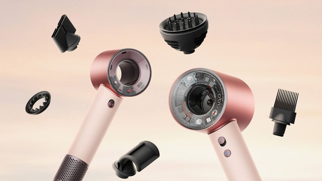 Фен Dyson Supersonic Travel у розкладеному вигляді