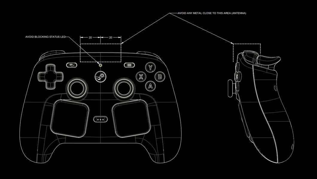 Steam Controller shell engineering drawing. Image: Valve