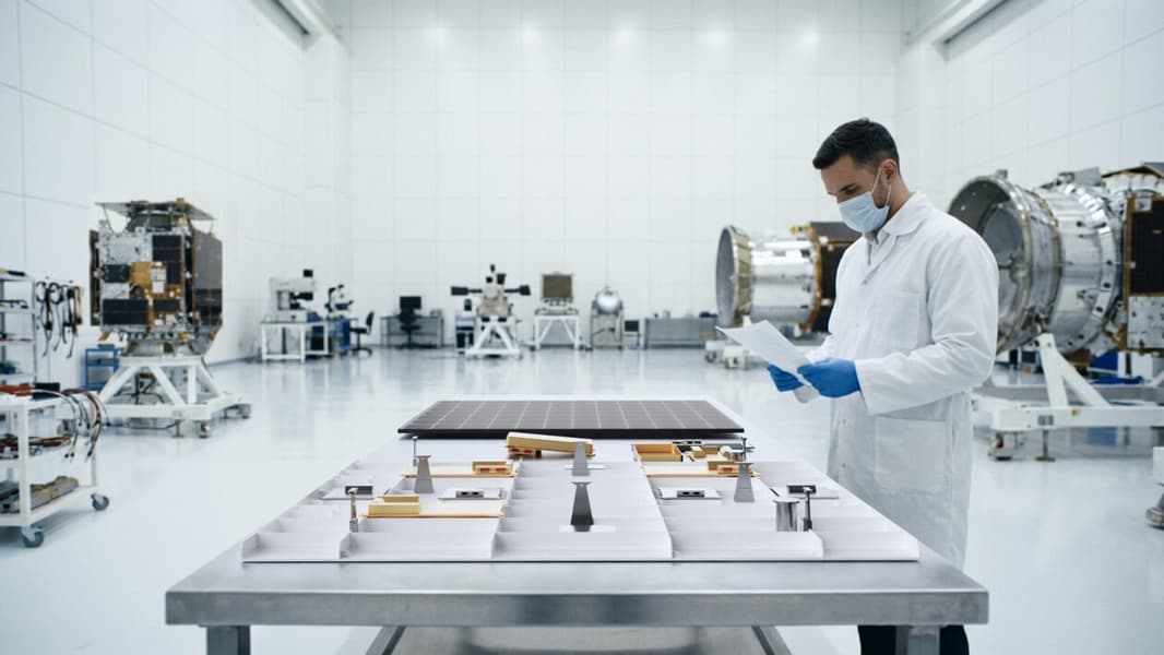 Data processing tiles being assembled in the lab. Illustration: Sophia Space