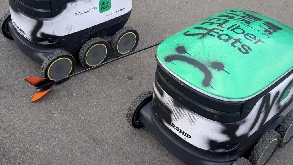 A Starship delivery robot on the streets of Sheffield. Photo: JJ Eteson