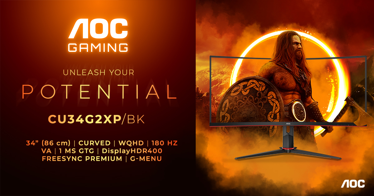 AOC Gaming CU34G2XP/BK - a £339 WQHD gaming monitor with 180Hz refresh rate