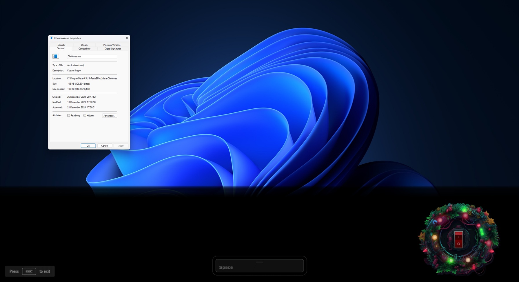 Holiday cheer: ASUS adorns the Windows 11 home screen with a Christmas banner