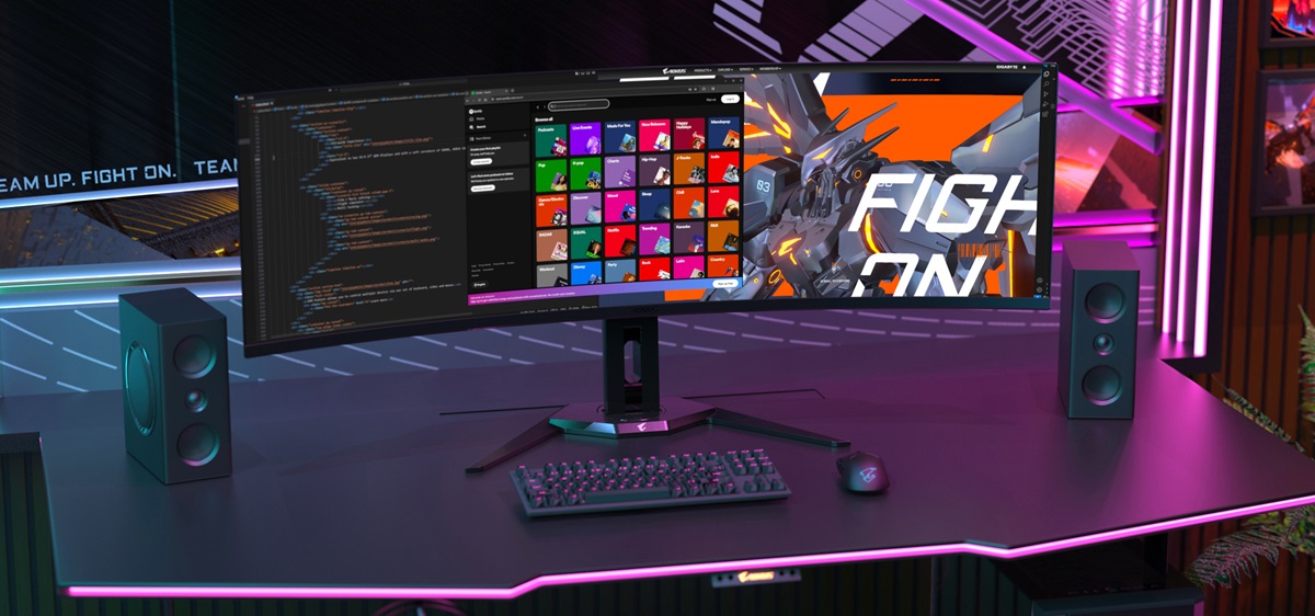 Gigabyte a dévoilé un moniteur de jeu QD-OLED incurvé doté d'un algorithme AI pour prévenir les brûlures d'écran.