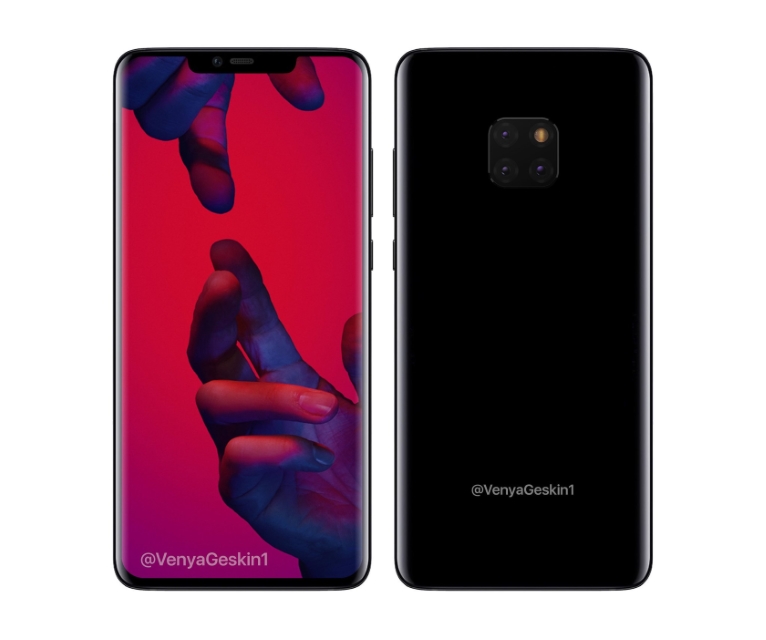 Huawei Mate 20 Pro на новых шпионских фото: изогнутый по краям дисплей и красная кнопка блокировки