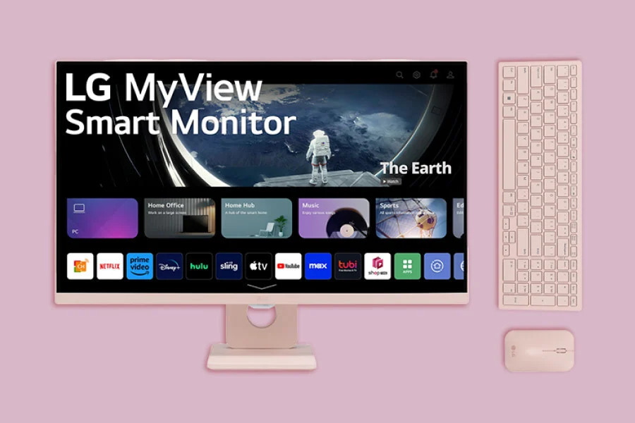 LG introduces MyView Smart Monitor Desktop Setup in soft pink