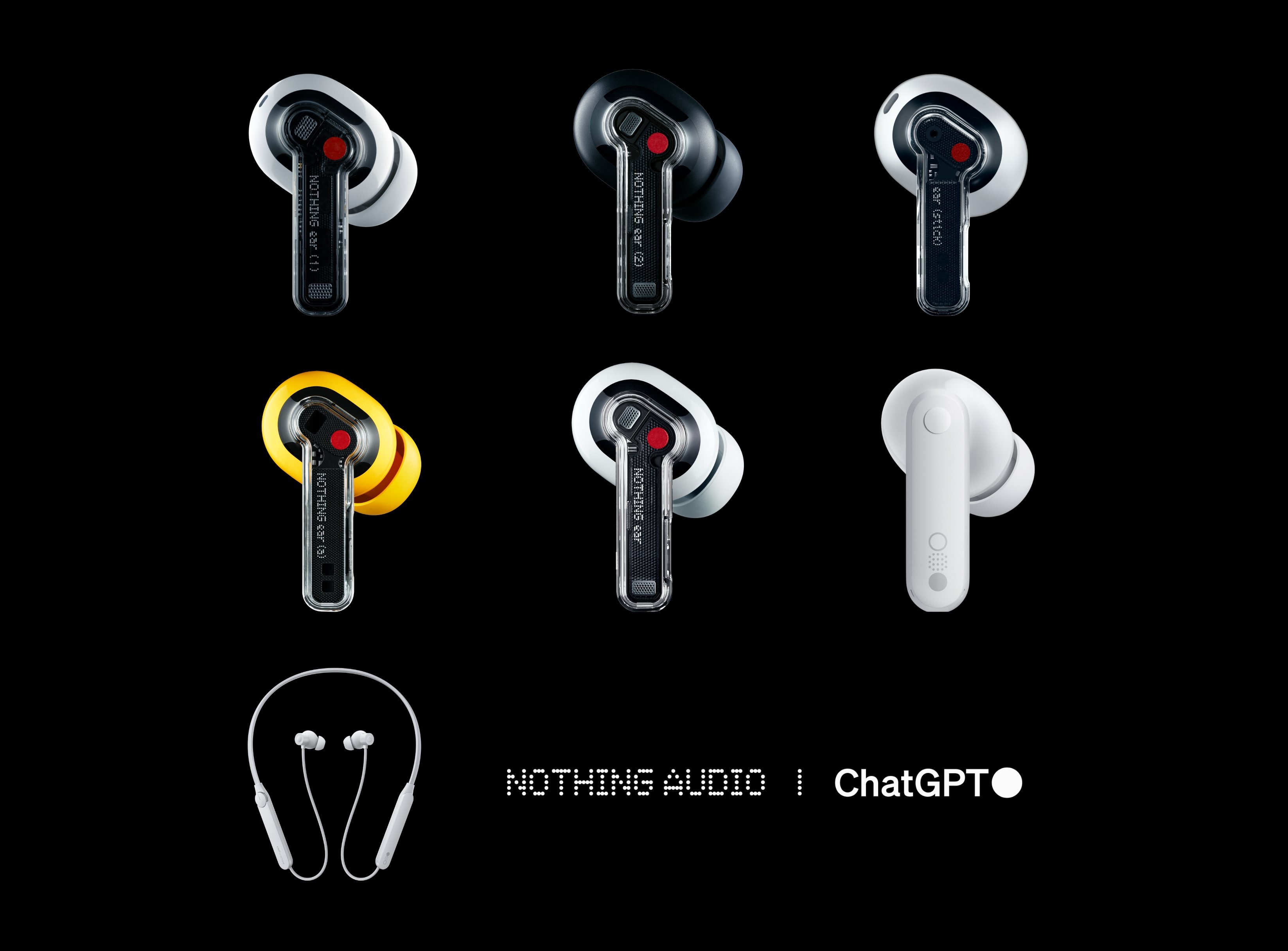 Ear (1), Ear (stick), Ear (2), CMF Buds, CMF Neckband Pro et CMF Buds Pro : Toute la gamme de produits audio de Nothing sera intégrée à ChatGPT.