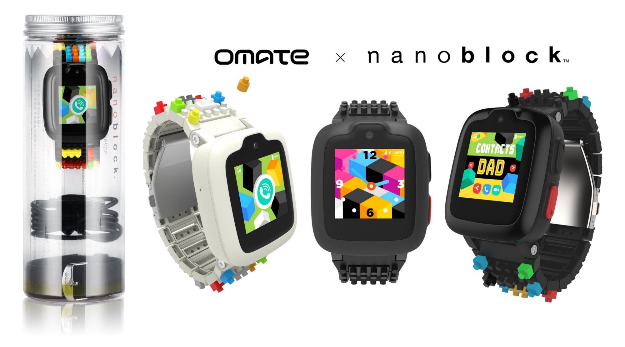 Omate x Nanoblock: children's smart watch with a LEGO strap