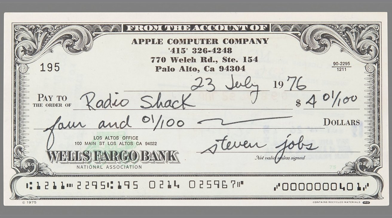 Steve Jobs' $4 cheque sold at auction for $46k