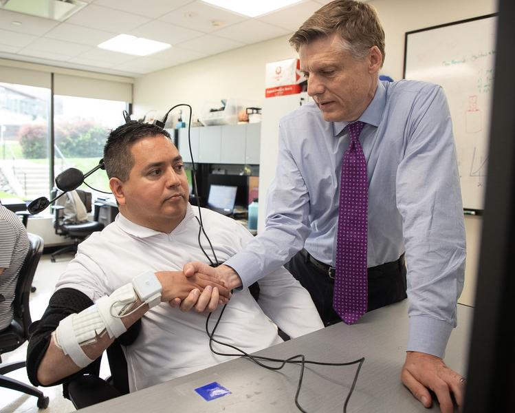 Keith Thomas during trials. Photo: Feinstein Institutes for Medical Research