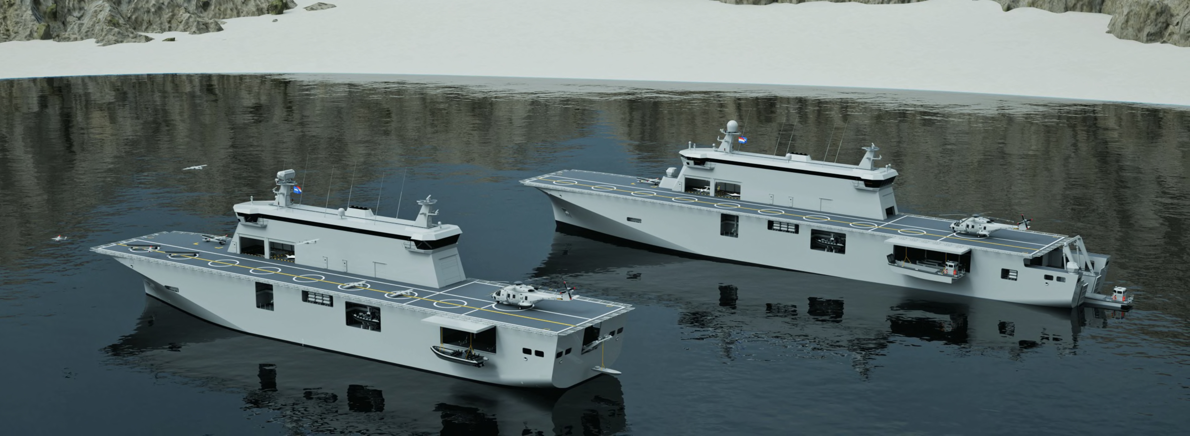 Porte-avions à drones : Le Portugal a commandé au groupe Damen Shipyards un navire de soutien polyvalent pouvant transporter différents types de drones.