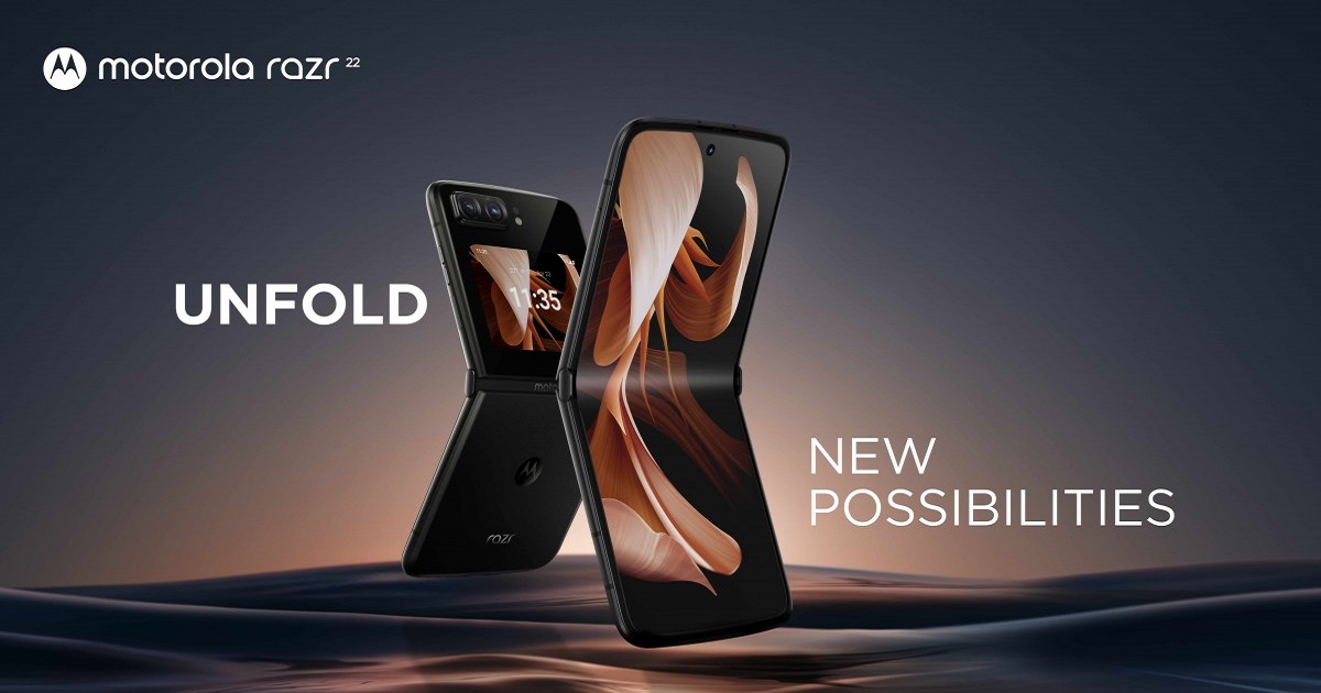 Le Moto RAZR 2022, doté du processeur Snapdragon 8+ Gen1 et d'un écran pliable à 144 Hz, arrive sur le marché mondial au prix de 1 200 €.