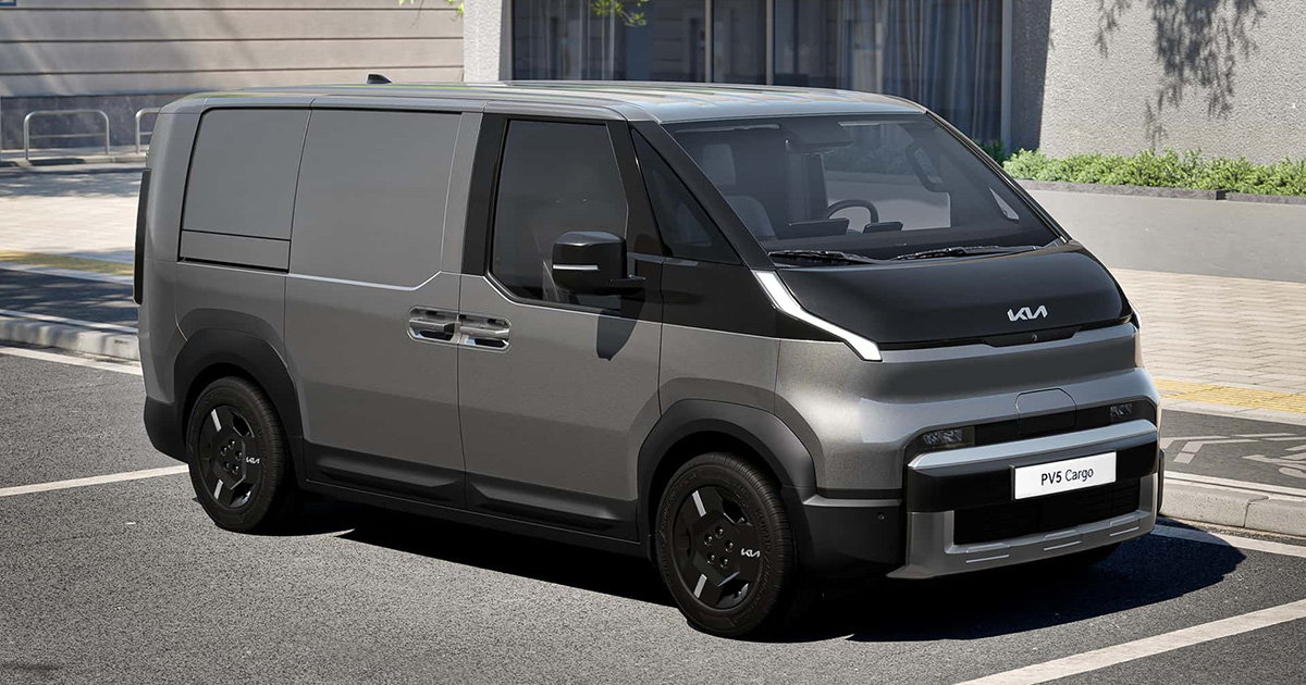 The exterior design of the new Kia PV5 electric van has been revealed
