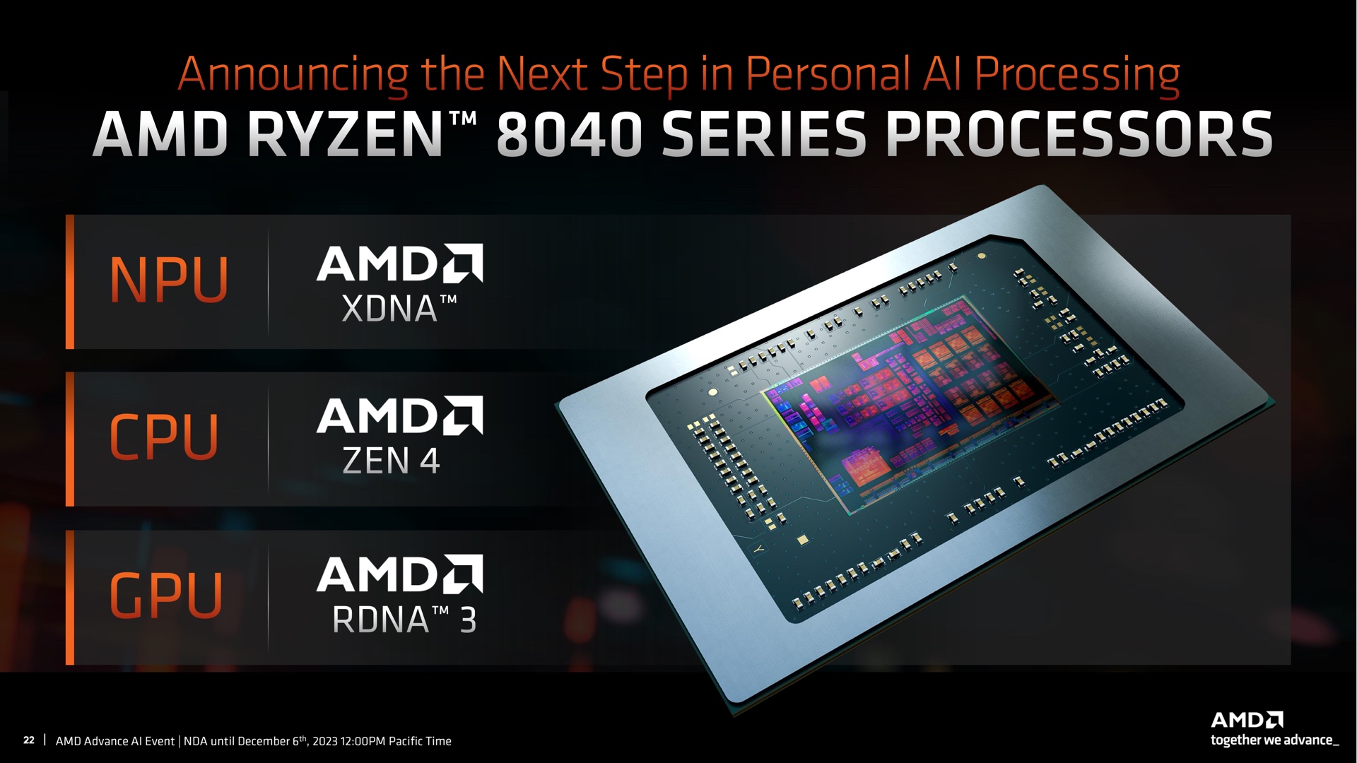 AMD abruptly announced Ryzen 8040 mobile processors with Zen 4 cores, RDNA 3 graphics and XDNA NPU neural chip