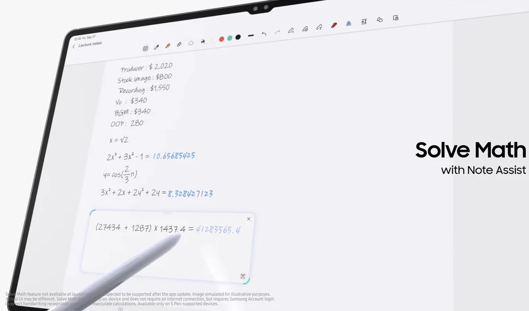 Samsung Notes: Solve problems faster with the new Math Solver feature