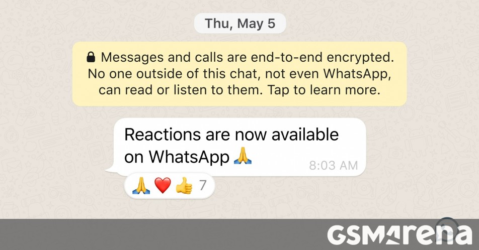 WhatsApp starts rolling out message reactions to its users
