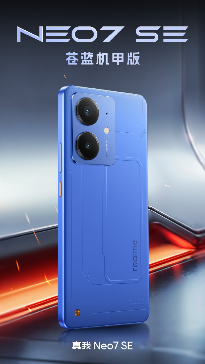 Le smartphone Realme Neo7 SE en bleu