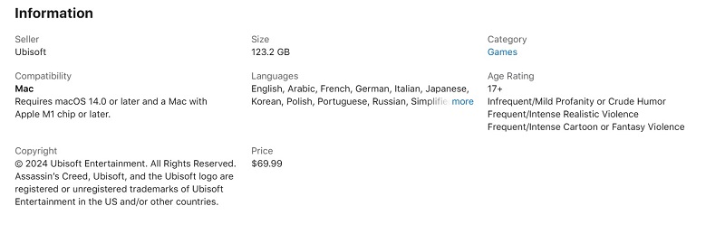 Screenshot from the App Store