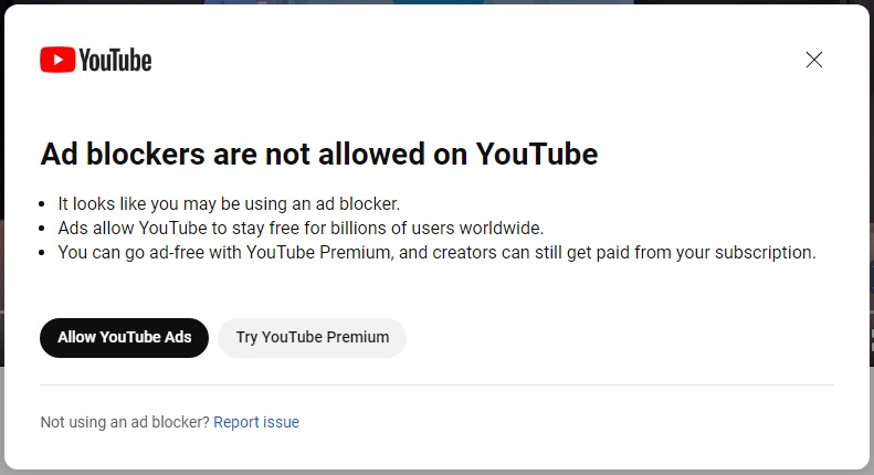 YouTube is testing ad blocker bypasses. Users may have to subscribe for a fee for their own comfort-2