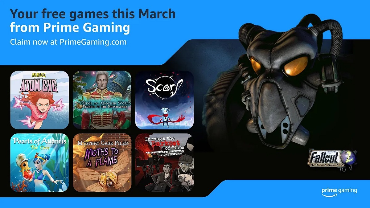 Prime Gaming subscribers will get eight free games in March, including Fallout 2