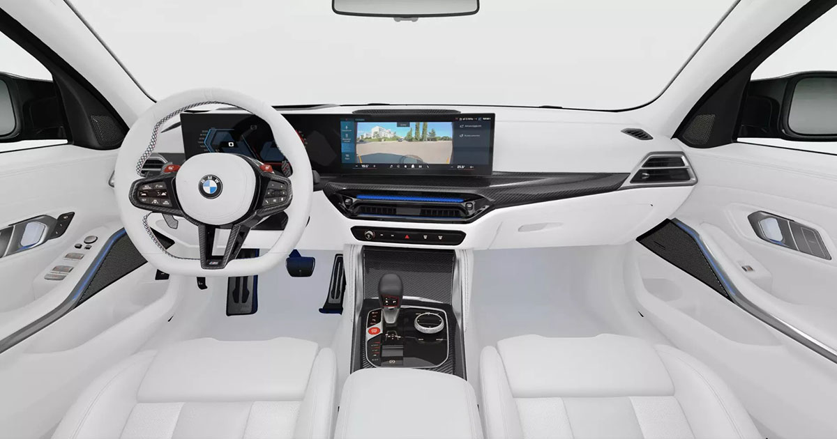 Салон BMW M3 Touring с белым интерьером