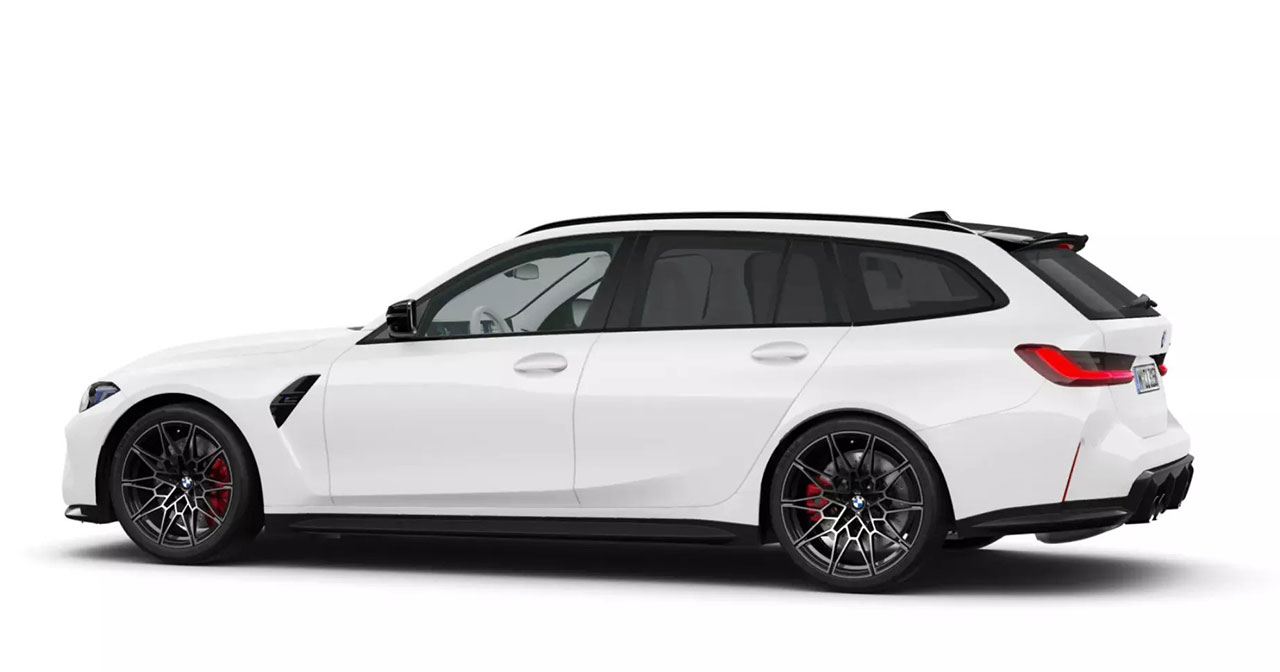 Белый интерьер BMW M3 Touring с карбоновой вставкой
