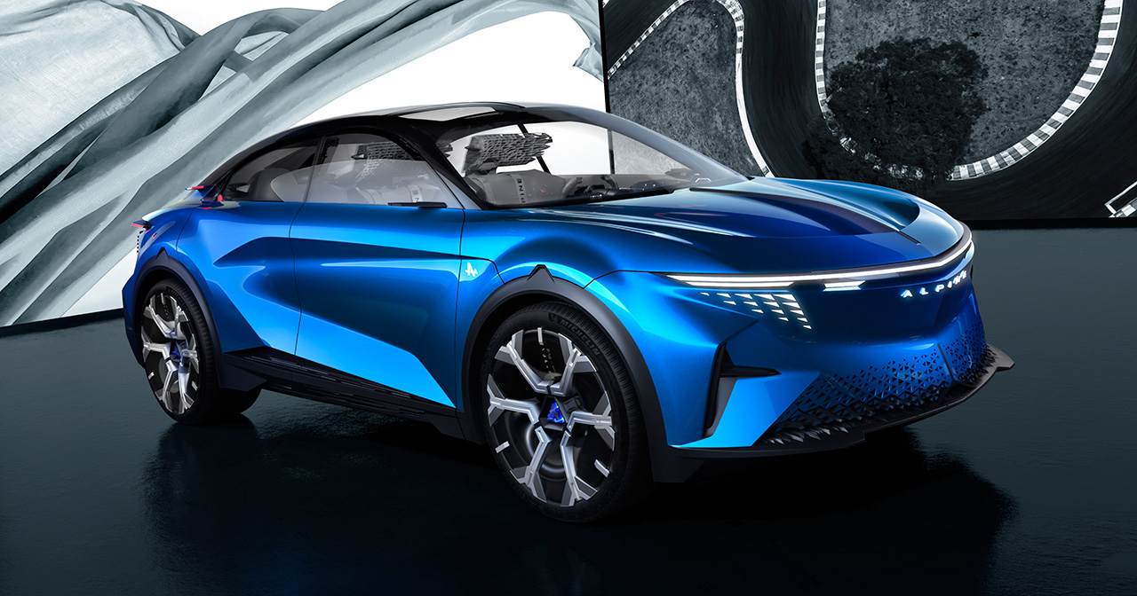 Le concept car Alpine A390 au Mondial de l'Automobile de Paris