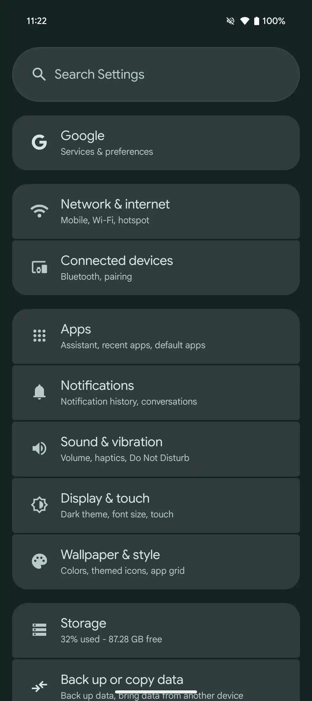 Une image de l'interface Material You remaniée