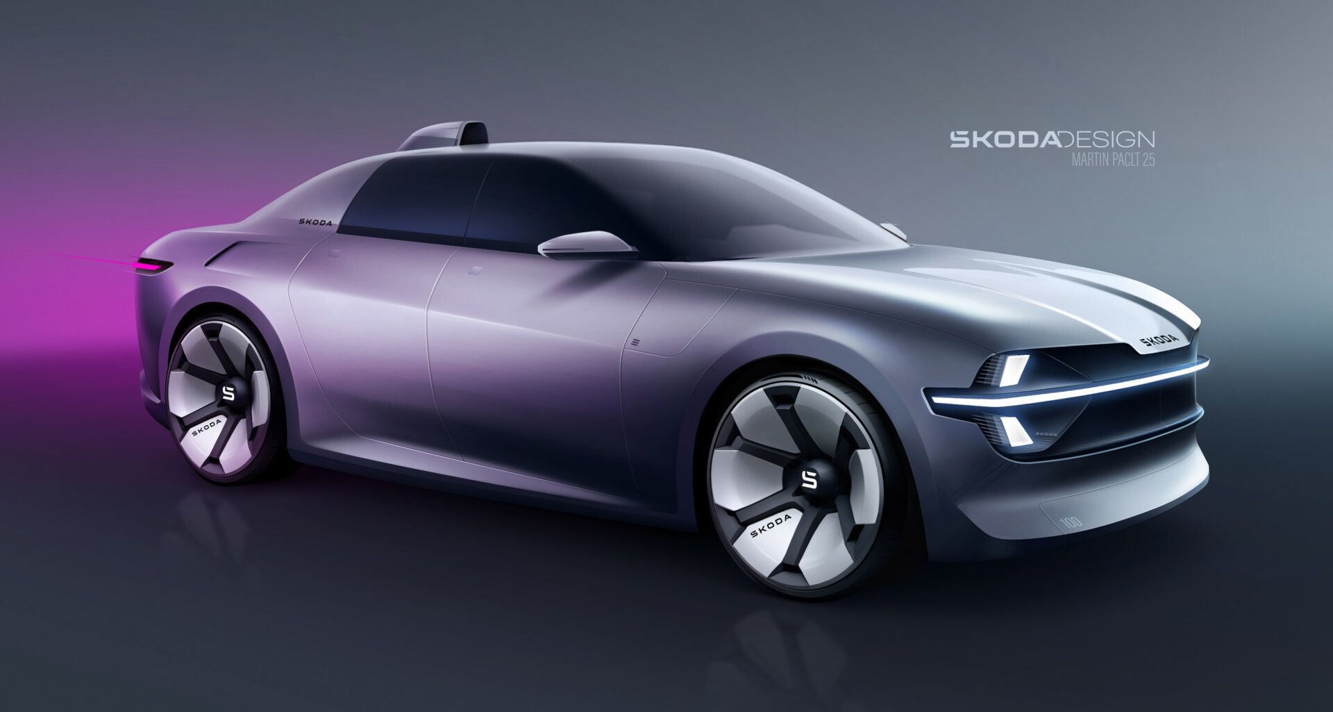 Концепт-скетч Škoda 100. Первый вид