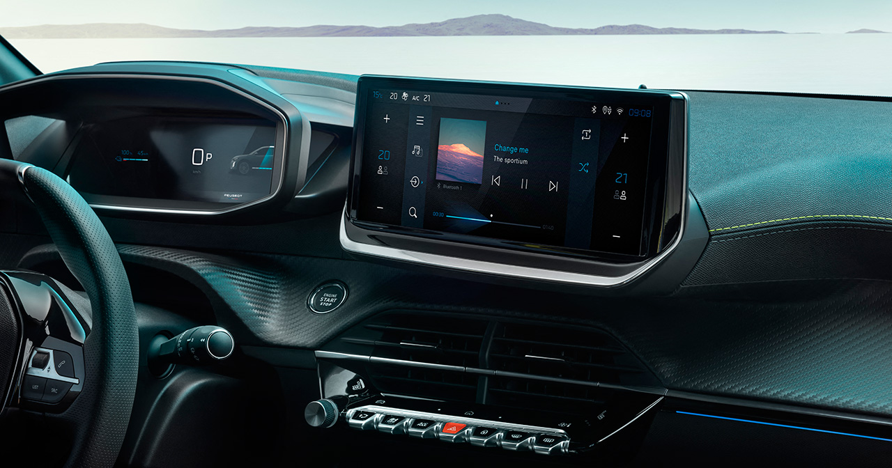 Intérieur de la Peugeot E-208