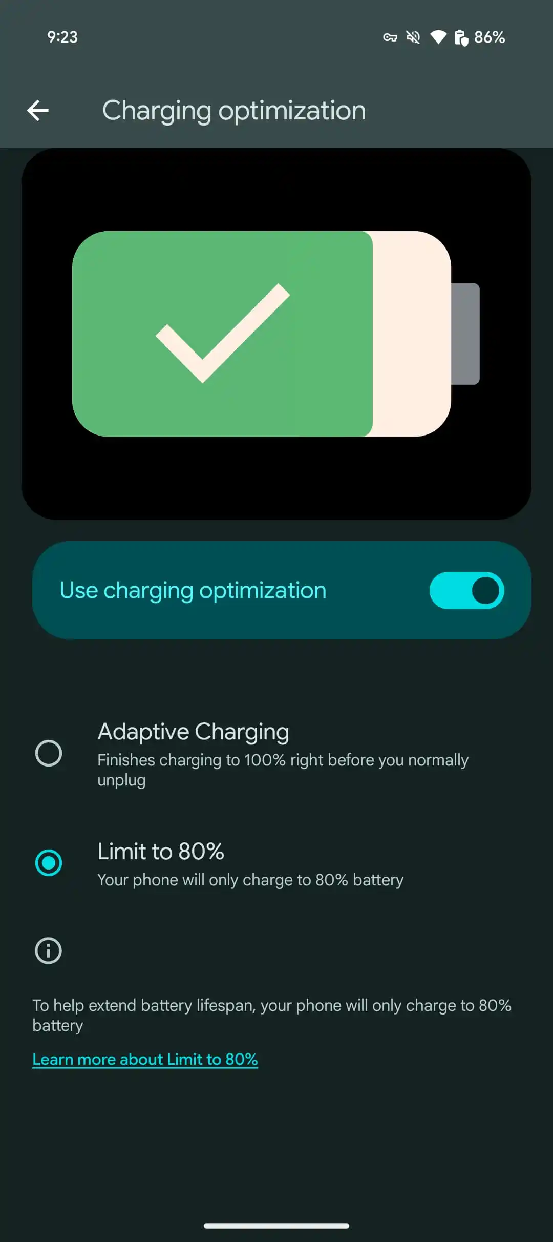 Nouvelle conception des réglages de la batterie